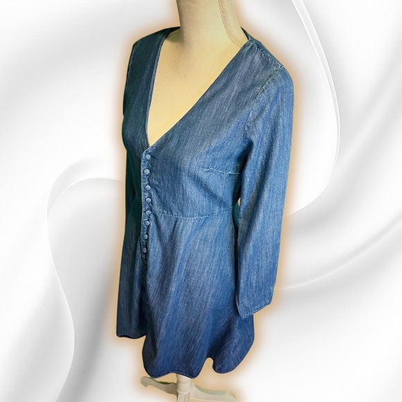 Madewell ‘Denim Lilyblossom Button-Front Dress’ in “Landers Wash” Size 4 - Picture 8 of 16